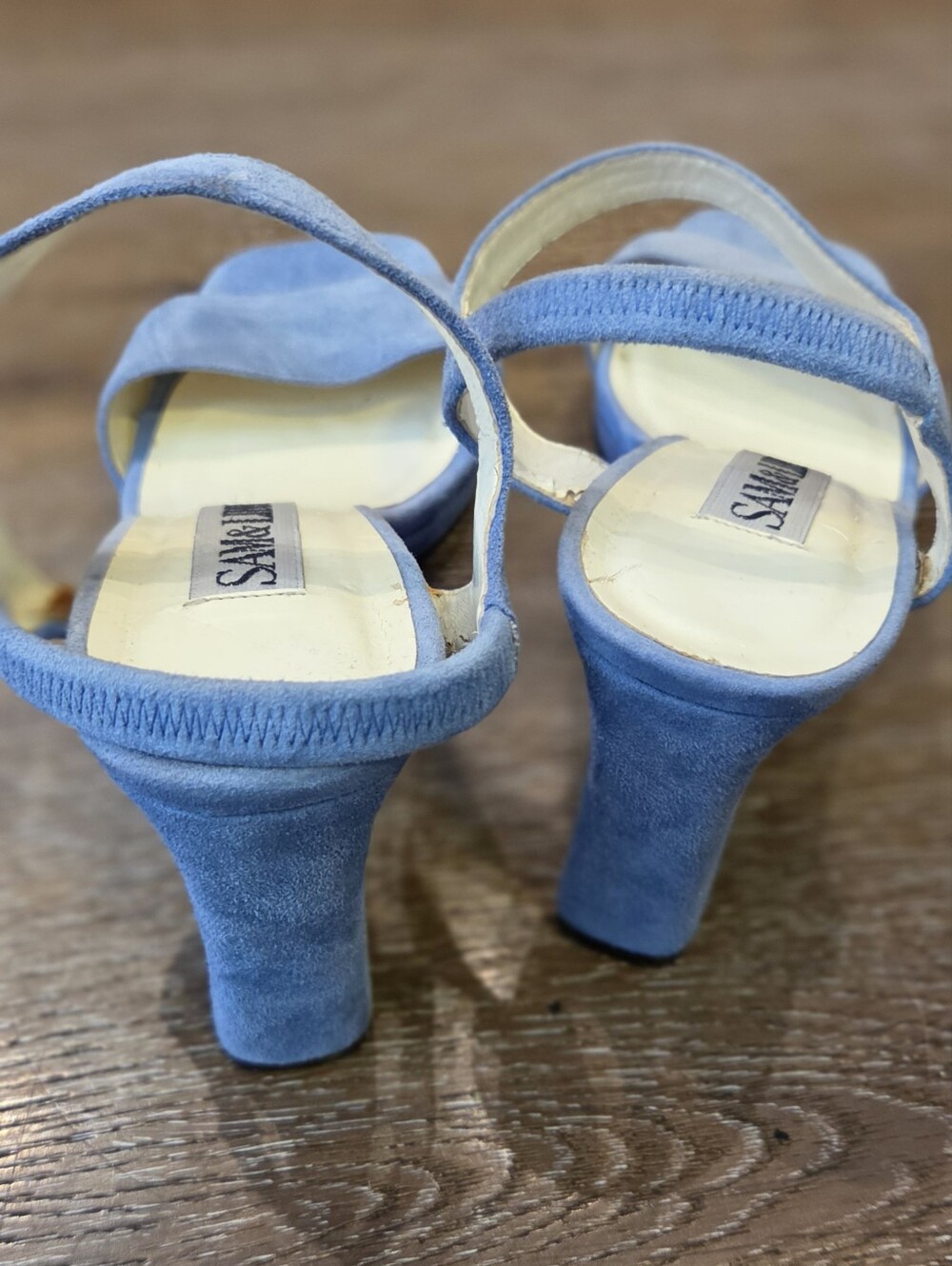 Sam & Libby Blue Suede Slingback Heels (Size 7) - Picture 2 of 8